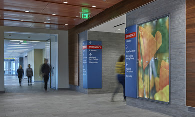 People headed towards emergency care at a hospital